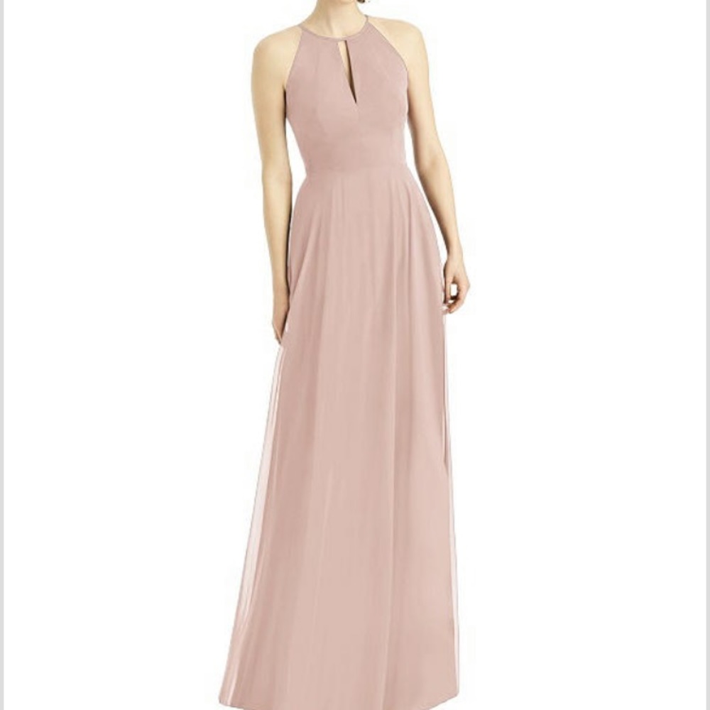 Keyhole Halter Chiffon Maxi Dress - Toasted Sugar